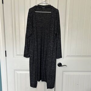 Long Black Open Cardigan